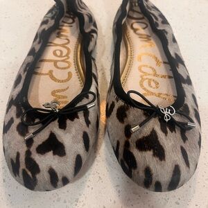 Sam Edelman Animal Print Flats with Black Accents